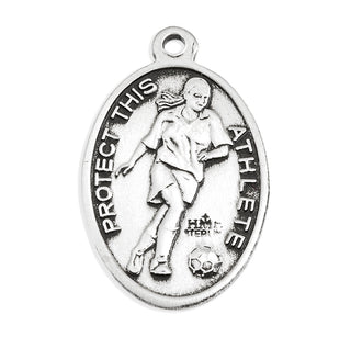 Sterling Silver St. Sebastian Soccer Athlete Medal