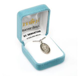 Sterling Silver St. Sebastian Basketball Athlete Medal