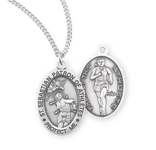 Sterling Silver Saint Sebastian Track Athlete Medal