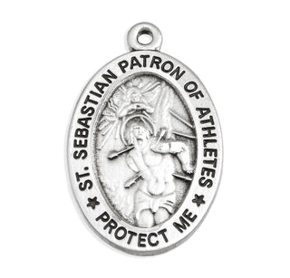 Sterling Silver St. Sebastian Lacrosse Athlete Medal