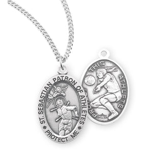 Sterling Silver Saint Sebastian Volleyball Athlete Medal