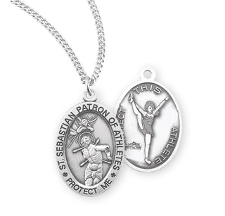 Sterling Silver Saint Sebastian Cheer Athlete Medal