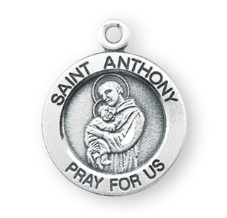 Sterling Silver Round Shaped St. Anthony Medal