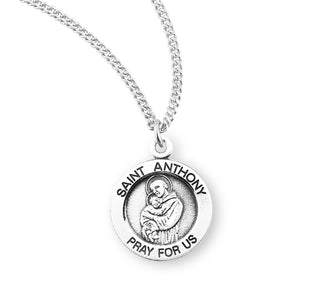 Sterling Silver Round Shaped Saint Anthony Medal