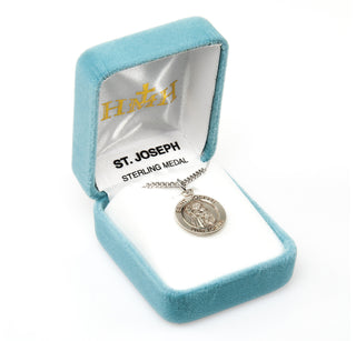 Sterling Silver Round Shaped St. Joseph Medal