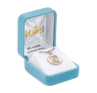 Sterling Silver Round Shaped St. Luke Medal