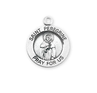 Sterling Silver Round Shaped St. Peregrine Medal