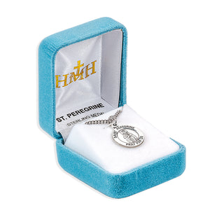 Sterling Silver Round Shaped St. Peregrine Medal