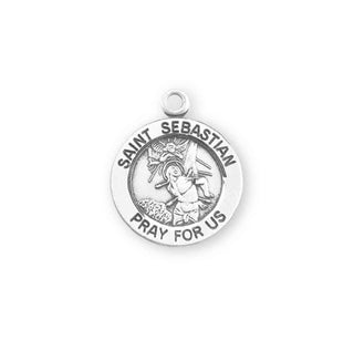 Sterling Silver Round Shaped St. Sebastian Medal