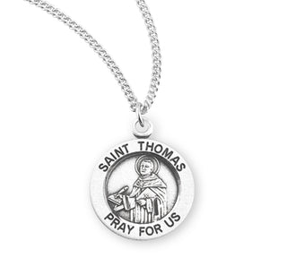 Sterling Silver Round Shaped Saint Thomas Medal