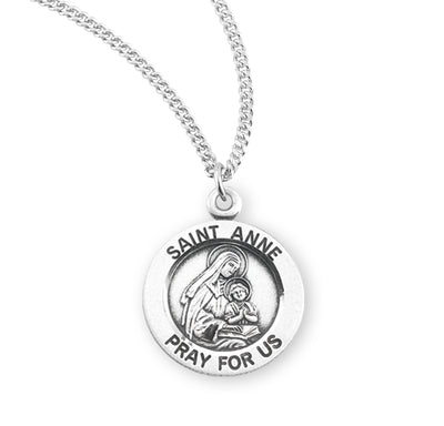 Sterling Silver Round Shaped St. Anne Medal