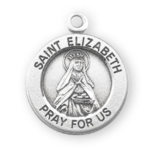 Sterling Silver Round Shaped St. Elizabeth Medal