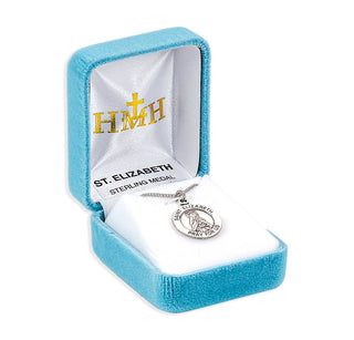 Sterling Silver Round Shaped St. Elizabeth Medal