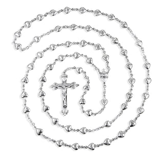 Sterling Silver Sacred Heart Rosary - Engravable