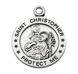 Sterling Silver St. Christopher Baseball Athlete Medal