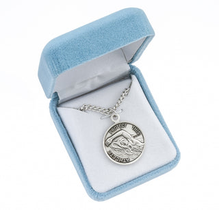 Sterling Silver St. Christopher Swimming Athlete Medal