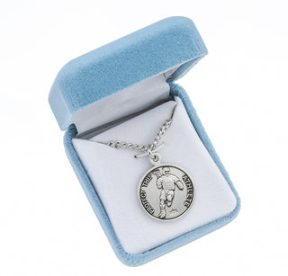 Sterling Silver St. Christopher Lacrosse Athlete Medal
