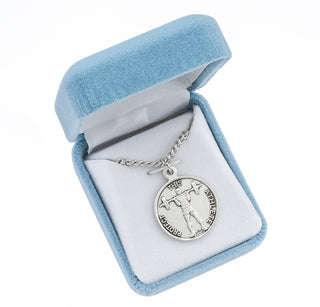 Sterling Silver St. Christopher Weight Lifting Athlete Medal