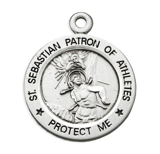 Sterling Silver St. Sebastian Baseball Athlete Medal