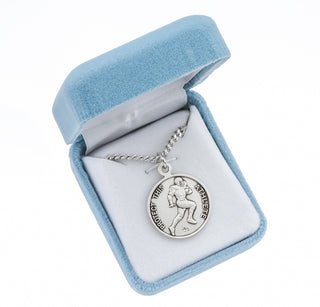 Sterling Silver St. Sebastian Football Athlete Medal