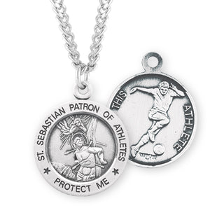 Sterling Silver Saint Sebastian Soccer Athlete Medal