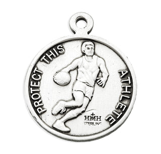 Sterling Silver St. Sebastian Basketball Athlete Medal