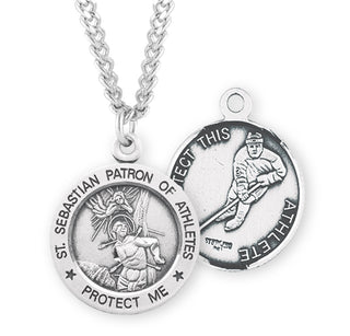Sterling Silver Saint Sebastian Hockey Athlete Medal
