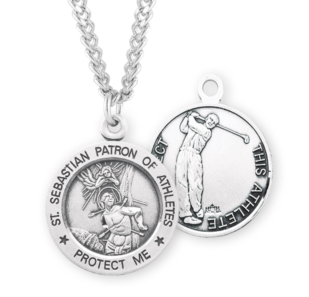 Sterling Silver Saint Sebastian Golf Athlete Medal – CatholicShop.com