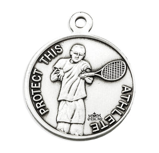 Sterling Silver St. Sebastian Tennis Athlete Medal