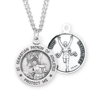Sterling Silver Saint Sebastian Track Athlete Medal