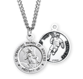 Sterling Silver Saint Sebastian Lacrosse Athlete Medal