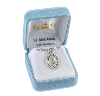 Sterling Silver Oval Shaped St. Benjamin Medal