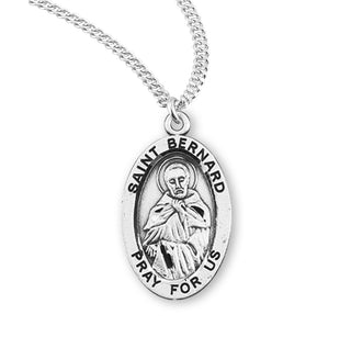 Sterling Silver Oval Shaped Saint Bernard Medal