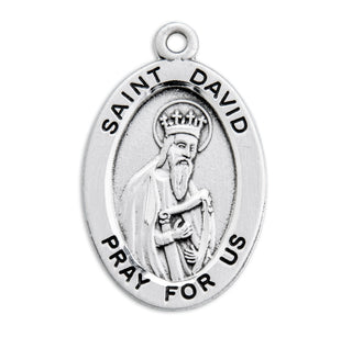 Sterling Silver Oval Shaped St. David Medal
