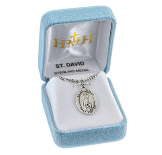 Sterling Silver Oval Shaped St. David Medal