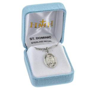 Sterling Silver Oval Shaped St. Dominic Medal