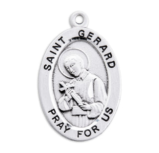 Sterling Silver Oval Shaped St. Gerard Medal