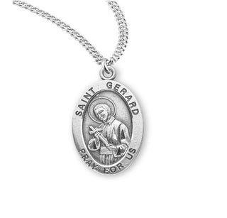 Sterling Silver Oval Shaped Saint Gerard Medal
