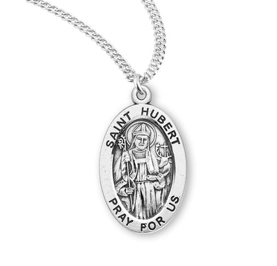 Sterling Silver Oval Shaped St. Hubert Medal