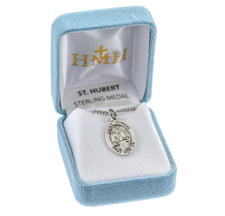 Sterling Silver Oval Shaped St. Hubert Medal