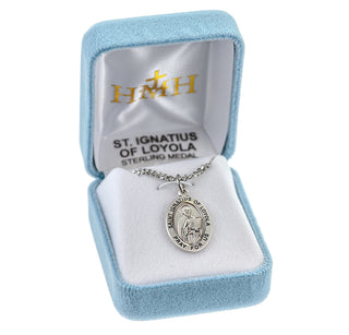 Sterling Silver Oval Shaped St. Ignatius of Loyola