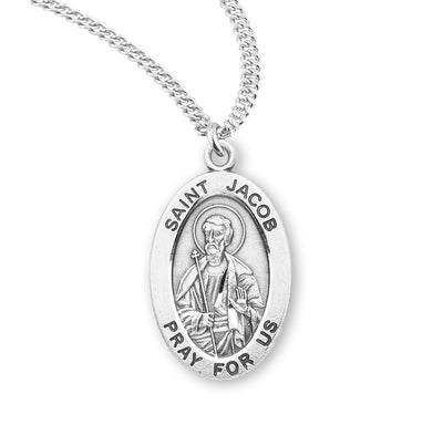 Sterling Silver Oval Shaped St. Jacob Medal