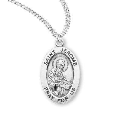 Sterling Silver Oval St. Jerome Medal