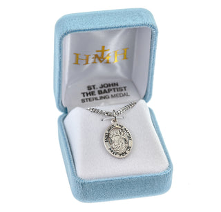 Sterling Silver Oval St. John the Baptist Medal