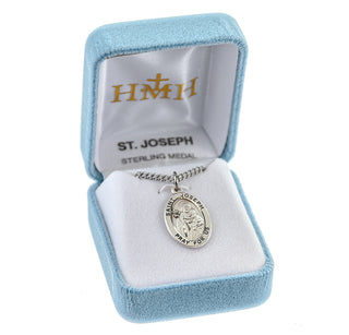 Sterling Silver Oval St. Joseph Medal