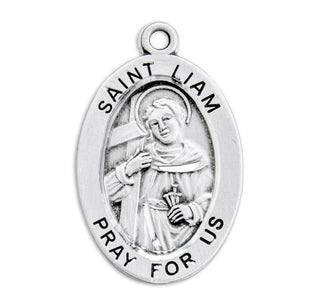 Sterling Silver Oval Shaped St. Liam Medal