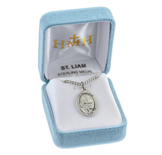Sterling Silver Oval Shaped St. Liam Medal