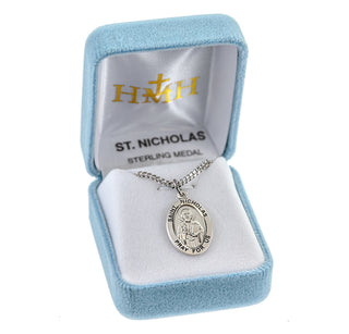 Sterling Silver Oval Shaped St. Nicholas Medal