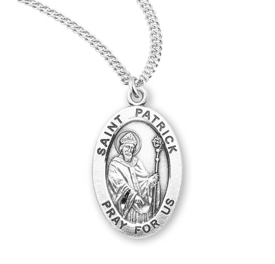 Sterling Silver Oval Shaped St. Patrick Medal