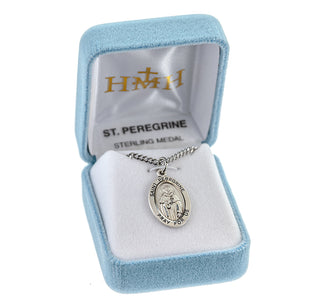 Sterling Silver Oval Shaped St. Peregrine Medal